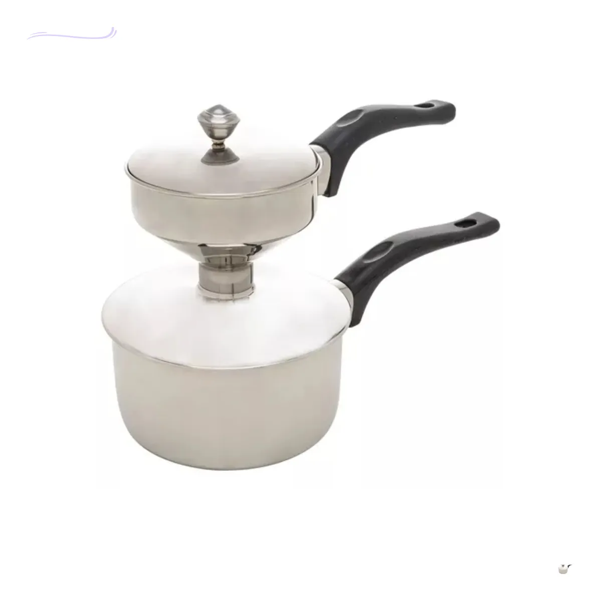 Cuscuzeira Individual Aço Inox 25x12x17,5cm Lyor Prateado Prateado