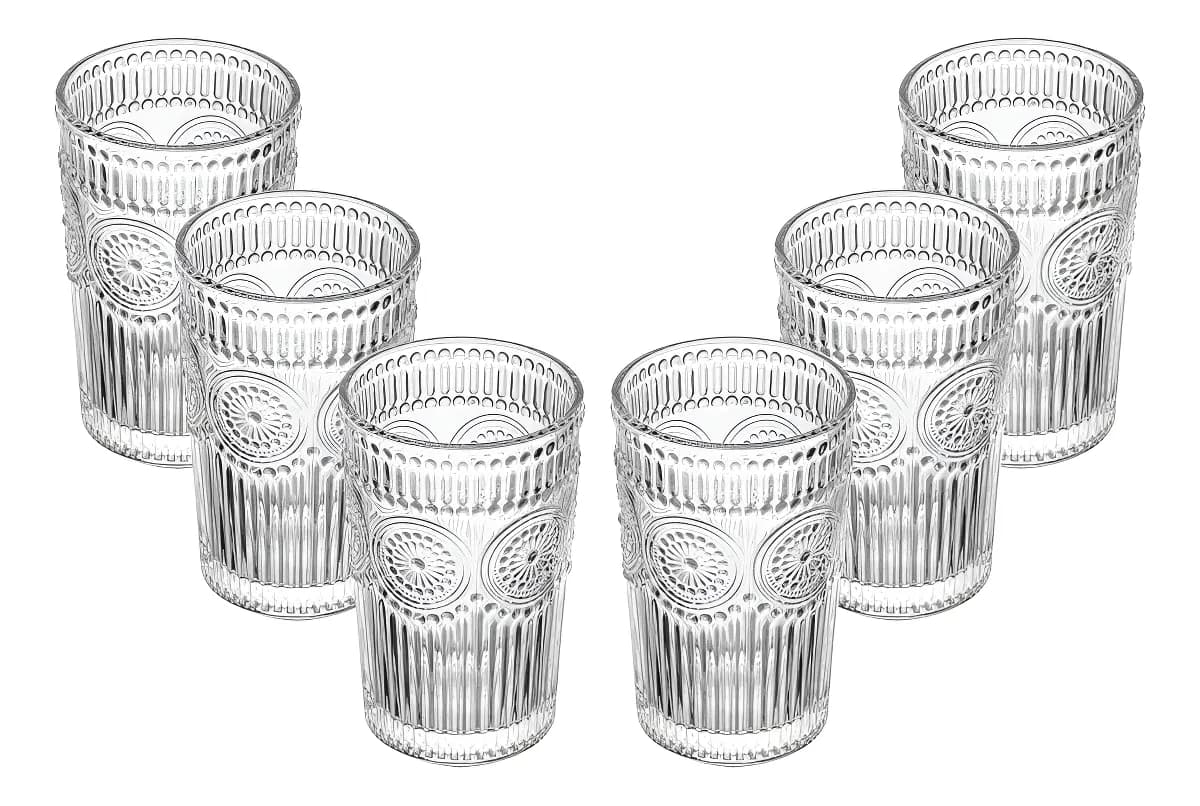 Conjunto 6 Copos Altos De Vidro Mandala 380ml Wolff